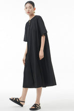 Load image into Gallery viewer, Seam Detail Frill Trim Zip-Back Midi Dress