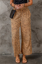 Load image into Gallery viewer, Leopard Print Wide Leg Pants with Pockets