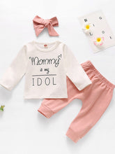 Load image into Gallery viewer, Baby Girl Slogan Graphic Top and Joggers Set