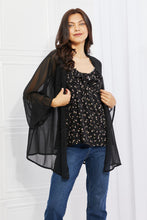 Load image into Gallery viewer, Melody Just Breathe Full Size Chiffon Kimono in Black