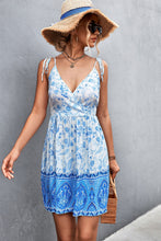 Load image into Gallery viewer, Bohemian Tie Shoulder Surplice Dress