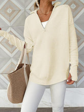 Load image into Gallery viewer, Half Zip Long Sleeve Knit Top