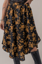 Load image into Gallery viewer, Floral Buttoned Ruffle Hem Skirt