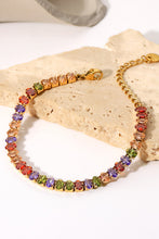 Load image into Gallery viewer, 18K Gold Plated Multicolored Zircon Bracelet