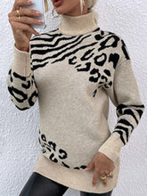 Load image into Gallery viewer, Animal Print Turtleneck Sweater