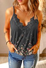 Load image into Gallery viewer, Floral Lace Trim Scalloped Plunge Cami