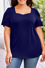 Load image into Gallery viewer, Plus Size Square Neck Puff Sleeve Tee