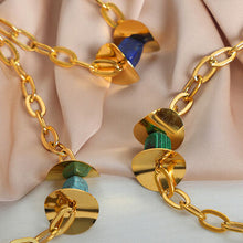 Load image into Gallery viewer, Natural Stone Pendant Titanium Steel Necklace