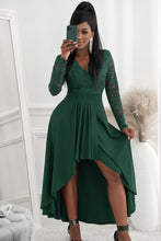 Load image into Gallery viewer, Lace High-Low V-Neck Dress