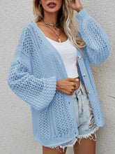 Load image into Gallery viewer, Openwork Button Front Cardigan