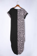 Load image into Gallery viewer, Leopard Color Block Split Dress