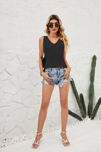Load image into Gallery viewer, Eyelet V-Neck Sleeveless Knit Top