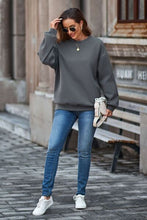 Load image into Gallery viewer, Round Neck Dropped Shoulder Sweatshirt