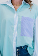 Load image into Gallery viewer, GeeGee Change of Plans Mixed Print Button Down Shirt