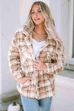 Load image into Gallery viewer, Plaid Collared Neck Jacket