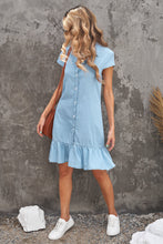 Load image into Gallery viewer, Button Front Ruffle Hem Dress