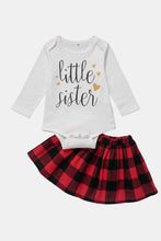 Load image into Gallery viewer, Baby Girl Top and Plaid Skirt Set