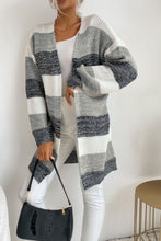 Load image into Gallery viewer, Striped Long Sleeve Duster Cardigan