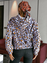 Load image into Gallery viewer, Leopard Print Drawstring Cropped Fleece Hoodie