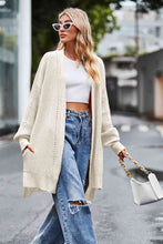 Load image into Gallery viewer, Open Front Dropped Shoulder Longline Cardigan