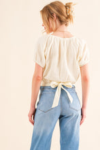 Load image into Gallery viewer, And The Why Back Waist Tie Cropped Blouse
