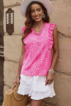 Load image into Gallery viewer, Printed V-Neck Butterfly Sleeve Tank