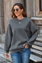 Load image into Gallery viewer, Round Neck Dropped Shoulder Sweatshirt