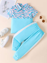Load image into Gallery viewer, Short Sleeve Polo Shirt and Joggers Set