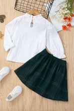 Load image into Gallery viewer, Girls Ruffle Collar Blouse and Skirt Set