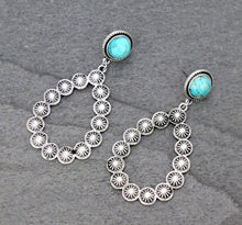 Load image into Gallery viewer, Artificial Turquoise Teardrop Earrings