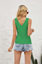 Load image into Gallery viewer, Eyelet V-Neck Sleeveless Knit Top