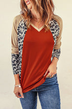 Load image into Gallery viewer, Leopard Round Neck Long Sleeve T-Shirt