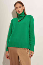 Load image into Gallery viewer, Turtle Neck Raglan Sleeve Sweater