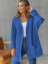 Load image into Gallery viewer, Open Front Long Sleeve Cardigan with Pockets