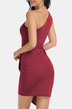 Load image into Gallery viewer, Tie Front One-Shoulder Sleeveless Dress