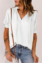 Load image into Gallery viewer, Smocked Frill Trim Flounce Sleeve Blouse
