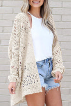 Load image into Gallery viewer, Openwork Open Front Long Sleeve Cardigan
