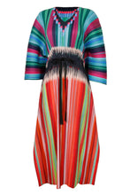 Load image into Gallery viewer, Mixed Stripes Accordion Pleated Dolman Sleeve Midi Dress