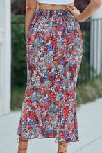 Load image into Gallery viewer, Floral High Waist Ruched Skirt