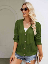 Load image into Gallery viewer, Button Down Ribbed Trim Cardigan
