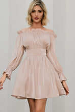 Load image into Gallery viewer, Off-Shoulder Frill Trim Mini Dress