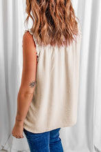 Load image into Gallery viewer, Buttoned Frill Trim Smocked Sleeveless Blouse