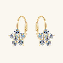 Load image into Gallery viewer, 1.2 Carat 925 Sterling Silver Moissanite Flower Huggie Earrings