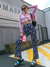 Load image into Gallery viewer, Floral High Waist Zip Detail Pants