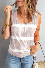 Load image into Gallery viewer, Tie-Dye Scoop Neck Henley Tank