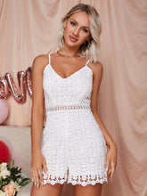 Load image into Gallery viewer, Lace Adjustable Strap Zip-Back Romper