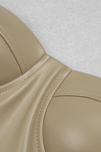 Load image into Gallery viewer, PU Leather Chain Detail Top and Lace-Up Pants Set