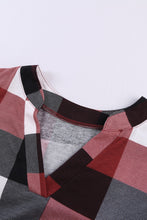 Load image into Gallery viewer, Plaid V-Neck Long Sleeve Top