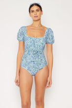 Load image into Gallery viewer, Marina West Swim Salty Air Puff Sleeve One-Piece in Blue