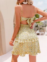 Load image into Gallery viewer, Floral Layered Scallop Trim Mini Dress